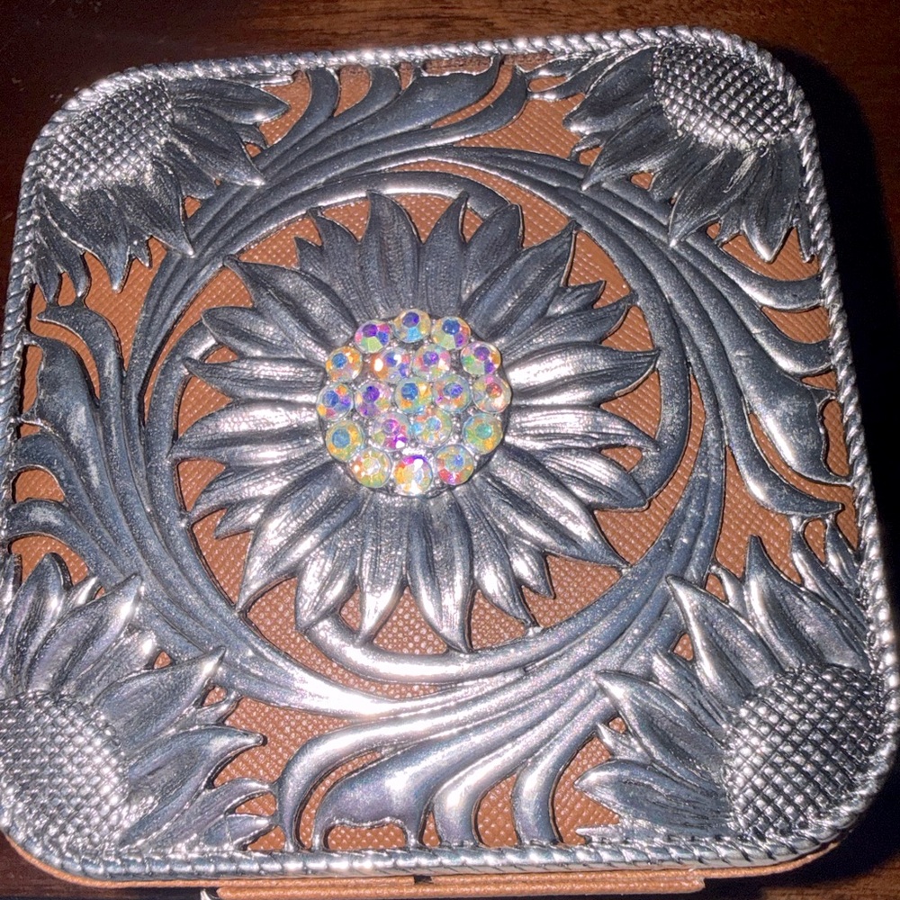 Sunflower travel jewelry box